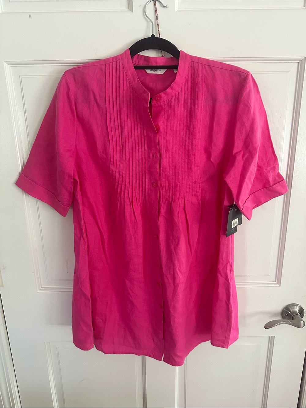 Liz Claiborne  Pink Linen Short-Sleeve Tunic Chest 42 L 30 new with tags Large